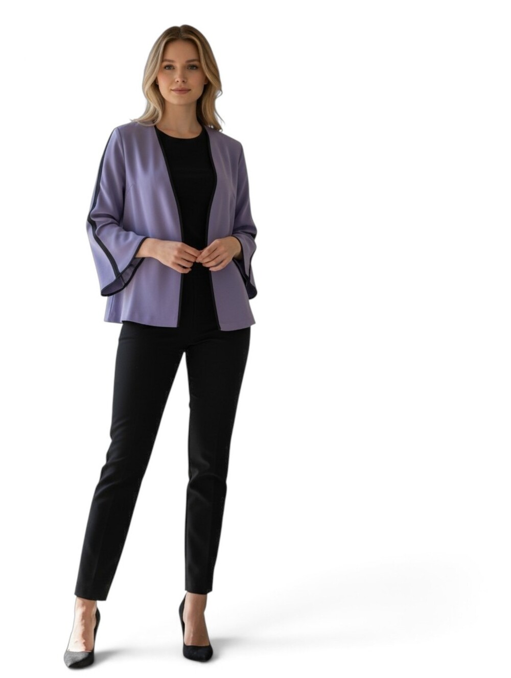Emmelle Silk Jacket. Orchid/black. Size Small